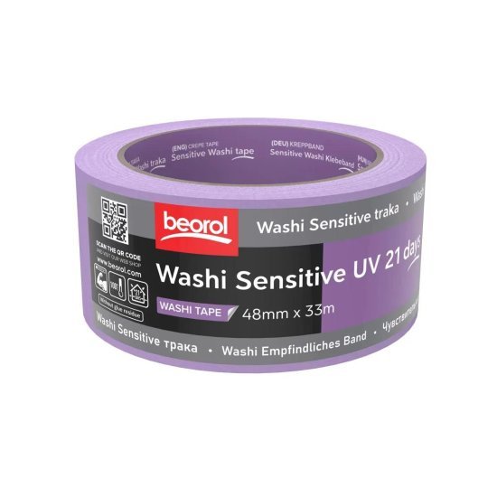 beorol Washi Sensitive UV 21 days. 48мм/33м. Чутлива маскуюча стрічка.