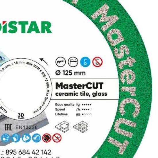 Круг Алмазний відрізний 1A1R V 125 Distar MASTERCUT