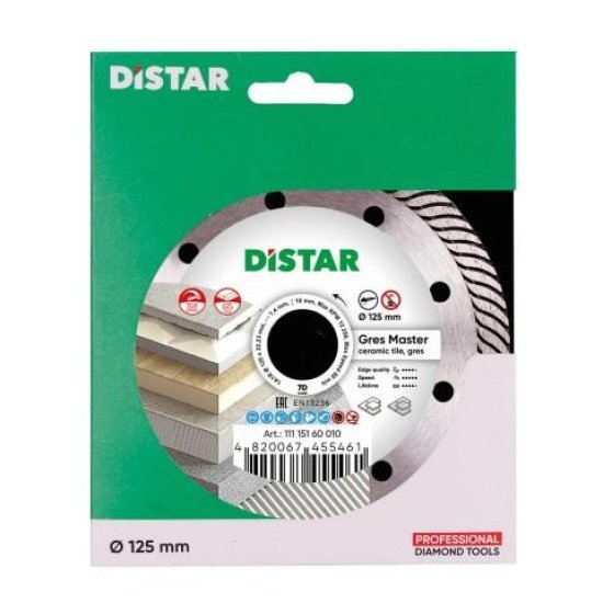 Круг алмазний відрізний 1A1R 125 Distar GRES MASTER