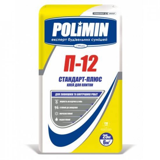 POLIMIN П-12 СТАНДАРТ-ПЛЮС Клей для плитки, 25кг 
