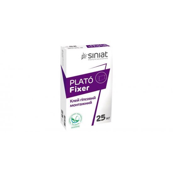 Siniat PLATO FIXER  Клей для гіпсокартону та гіпсових виробів, 25 кг